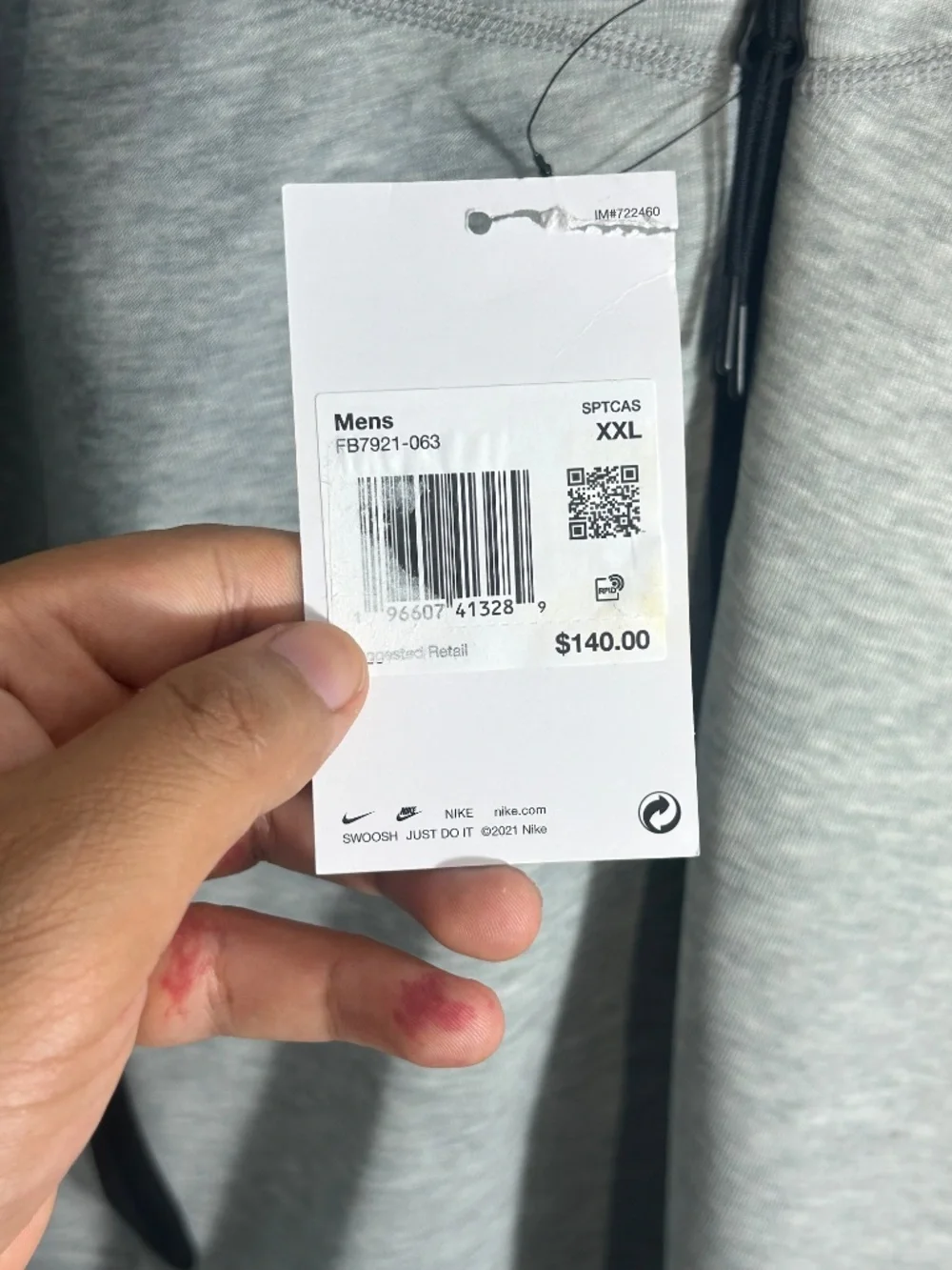 Nike Sportswear Tech Fleece Full-Zip Hoodie Heather Grey FB7921-063 Size 2XL NEW